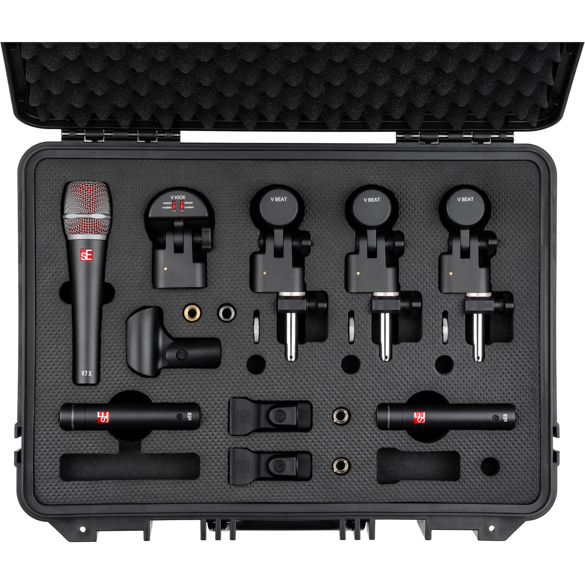 sE Electronics V Pack Arena dynamic microphone set with multiple microphones for professional vocal and instrument recording.
