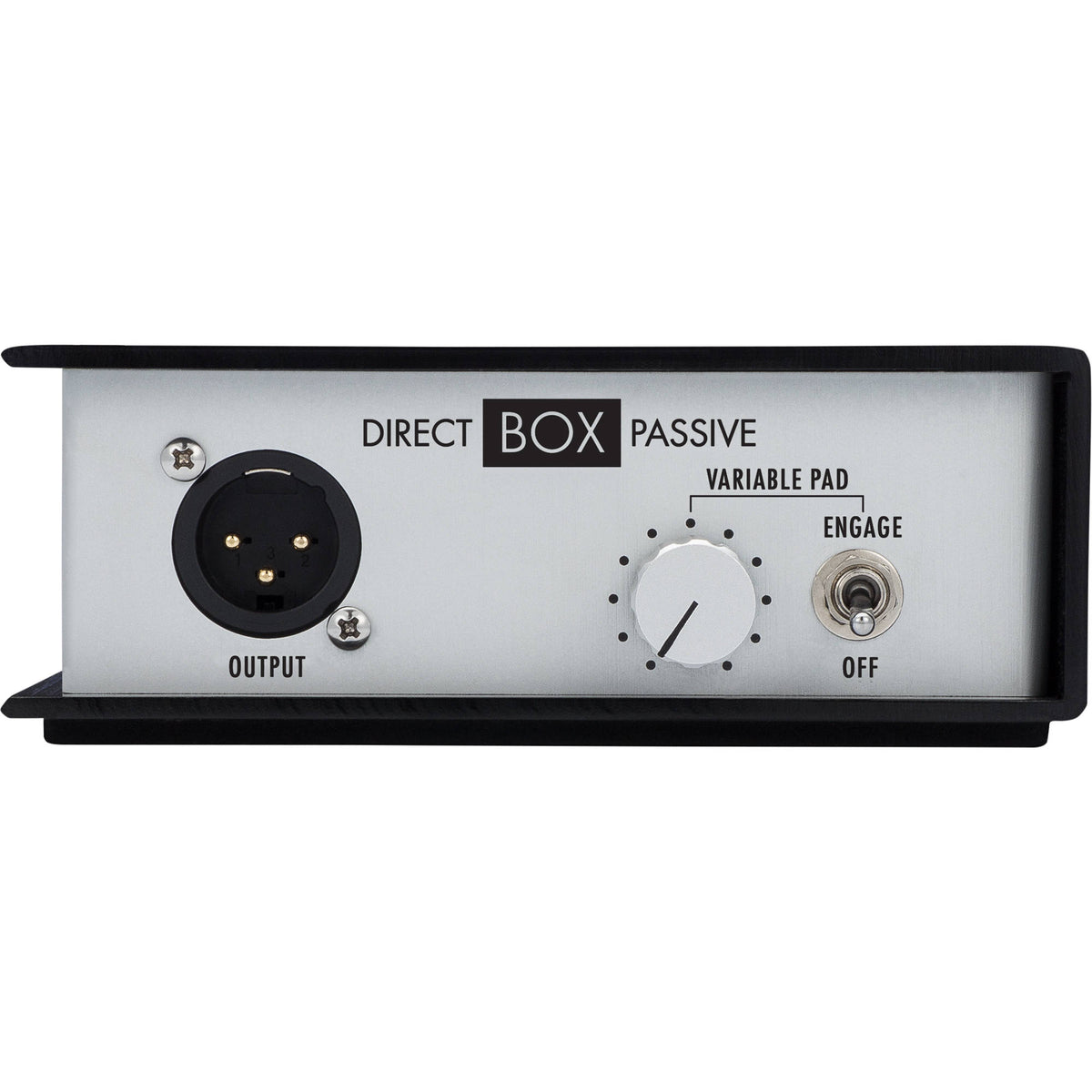 Warm Audio WA-DI-P DI box with sturdy metal enclosure and input/output jacks for musical instrument signal connection.