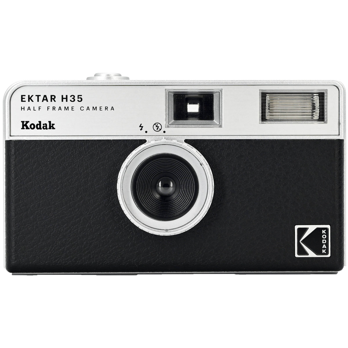 Kodak EKTAR H35 half frame compact instant camera with black body and vintage design, ideal for film photography.