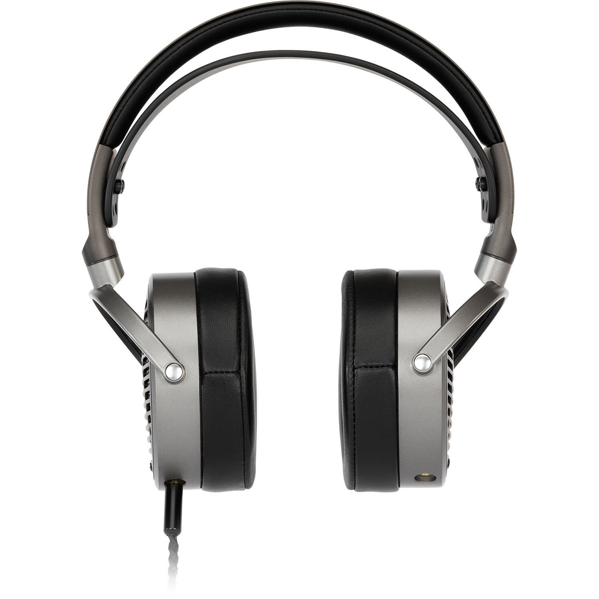 Audeze MM-100 studio headphones with over-ear design, black ear cups, and adjustable headband for professional audio monitoring.