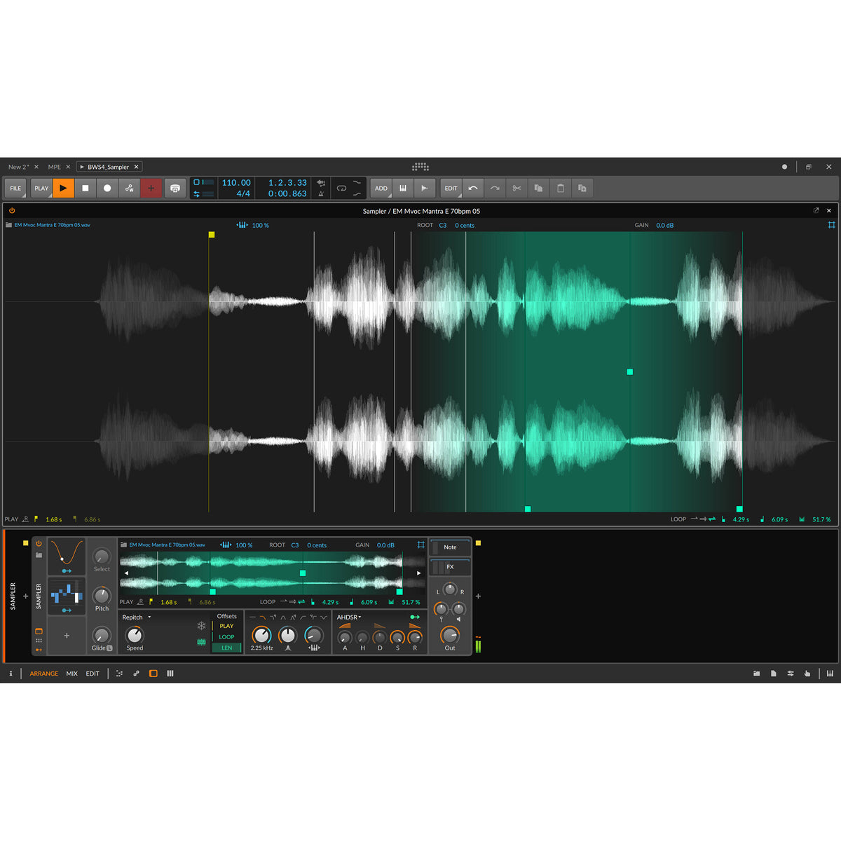 Bitwig Studio Producer 5 music production software interface with digital audio tracks and mixing controls.