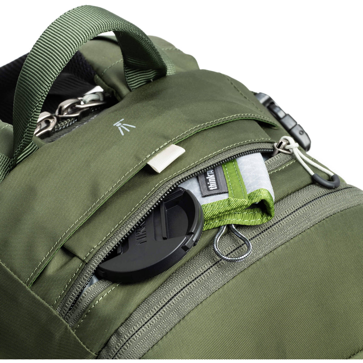 Think Tank Mindshift BackLight video equipment bag with padded compartments for cameras and accessories, black nylon exterior.