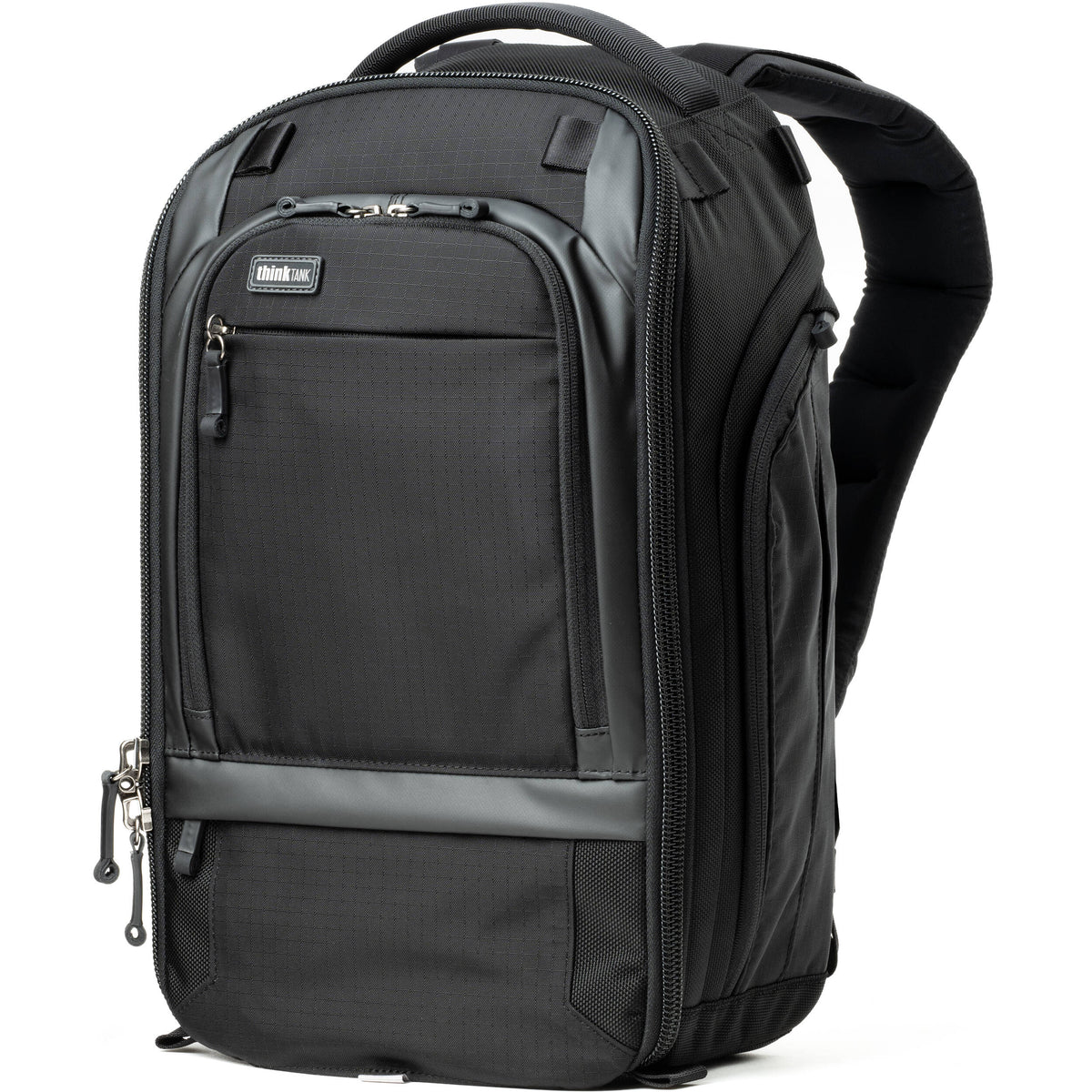 Think Tank Walker Pro Series backpack with multiple compartments for video equipment, designed for professional videographers.