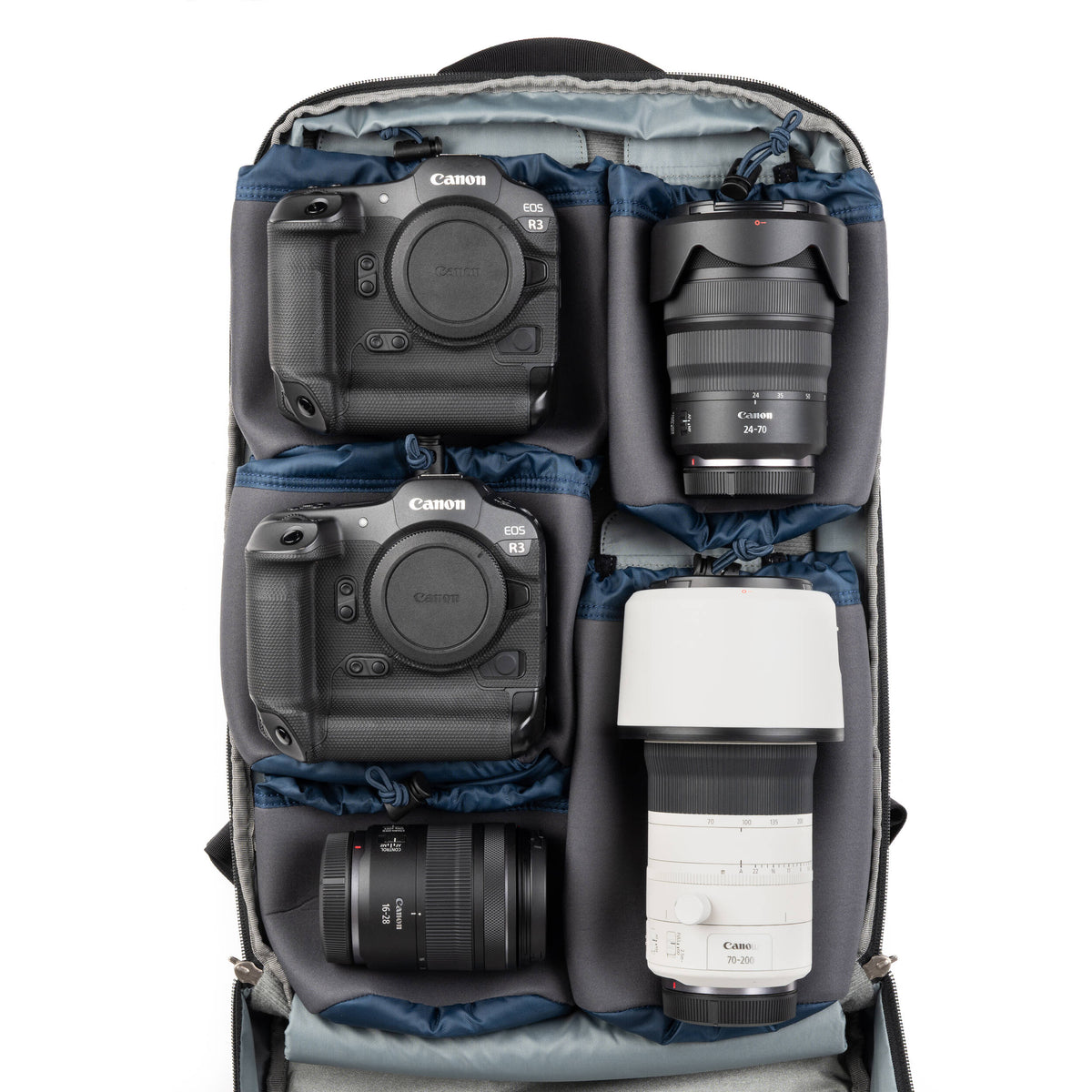 Think Tank Shape Shifter video equipment bag with adjustable compartments and durable black exterior for camera gear storage