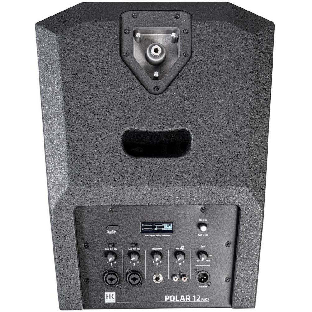 HK Audio POLAR 12 MK2 active column speaker with sleek design and multiple speaker units, ideal for professional audio setups.