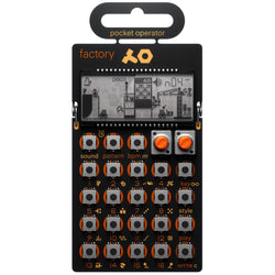 Teenage Engineering PO-16 Factory portable music synthesizer with colorful interface and compact design, gadget for music production.