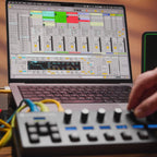 Melbourne Instruments Roto-Control MIDI controller plugin interface with rotary controls and visual display features.