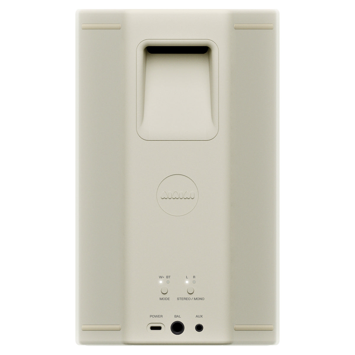 AIAIAI UNIT-4 MKII, white speaker rear panel with USB-C power port