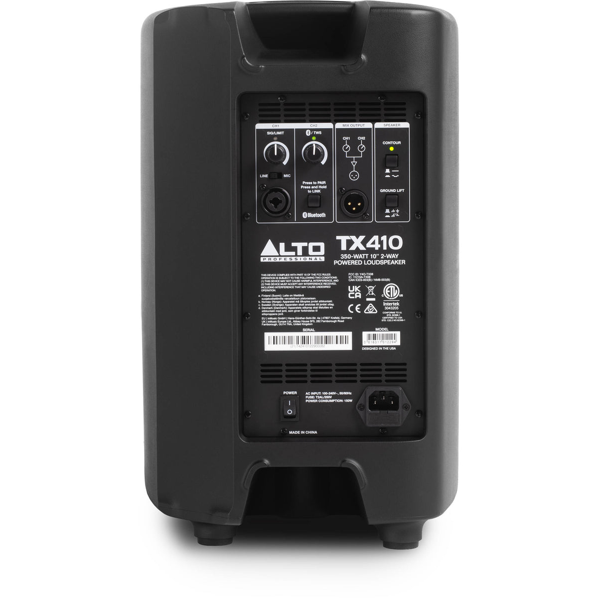 Alto Professional TX410 active loudspeaker, detail view.