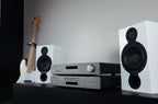 Cambridge Audio AXA35 stereo amplifier, black, front view
