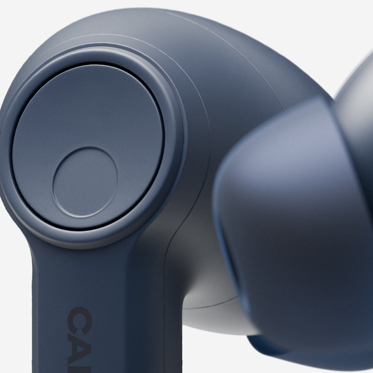 Cambridge Audio Melomania A100 SE earbud close-up detail, Blue