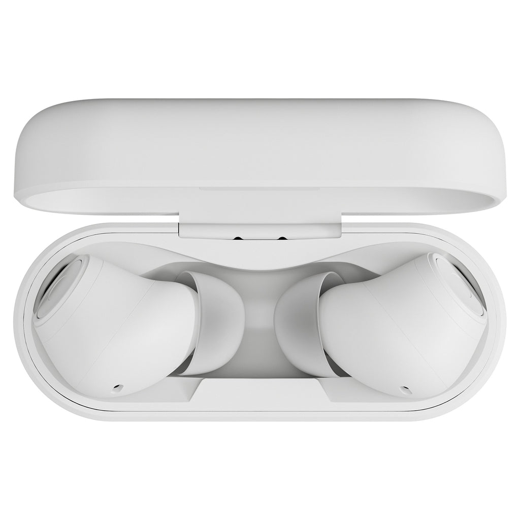 Cambridge Audio Melomania A100 SE open charging case top view, White