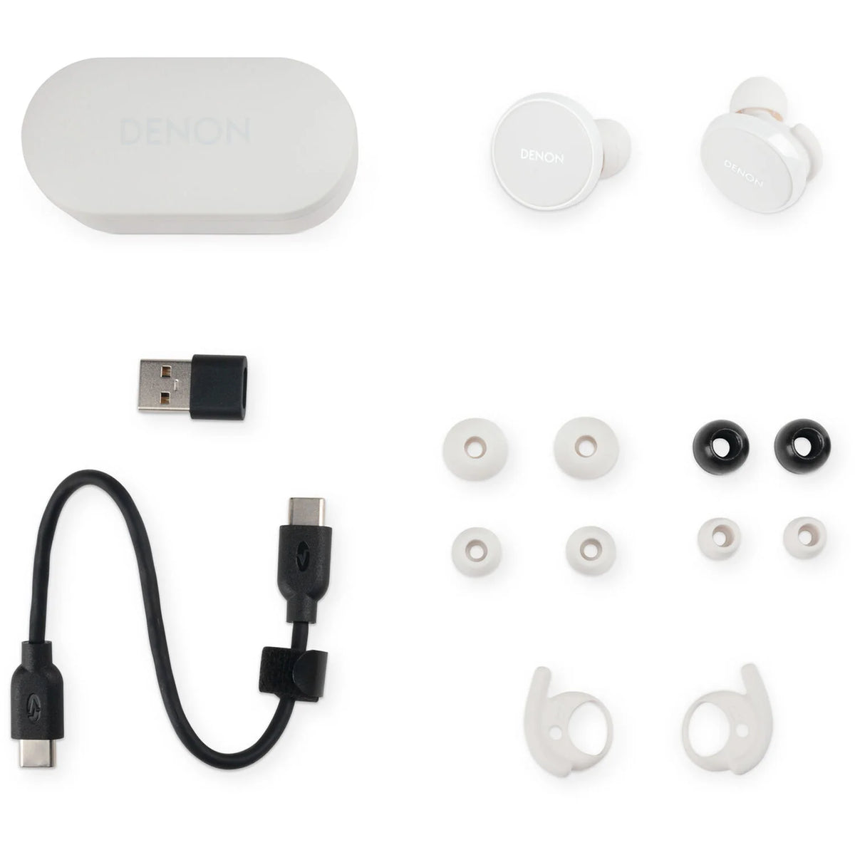 Denon PerL PRO wireless in-ear headphones, cable