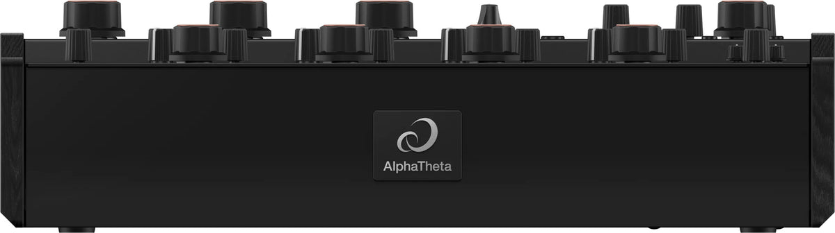 AlphaTheta Euphonia DJ mixer with multiple control knobs and sliders, professional audio equipment for mixing music.