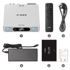 FiiO AIR AMP box contents with remote, power adapter and cable