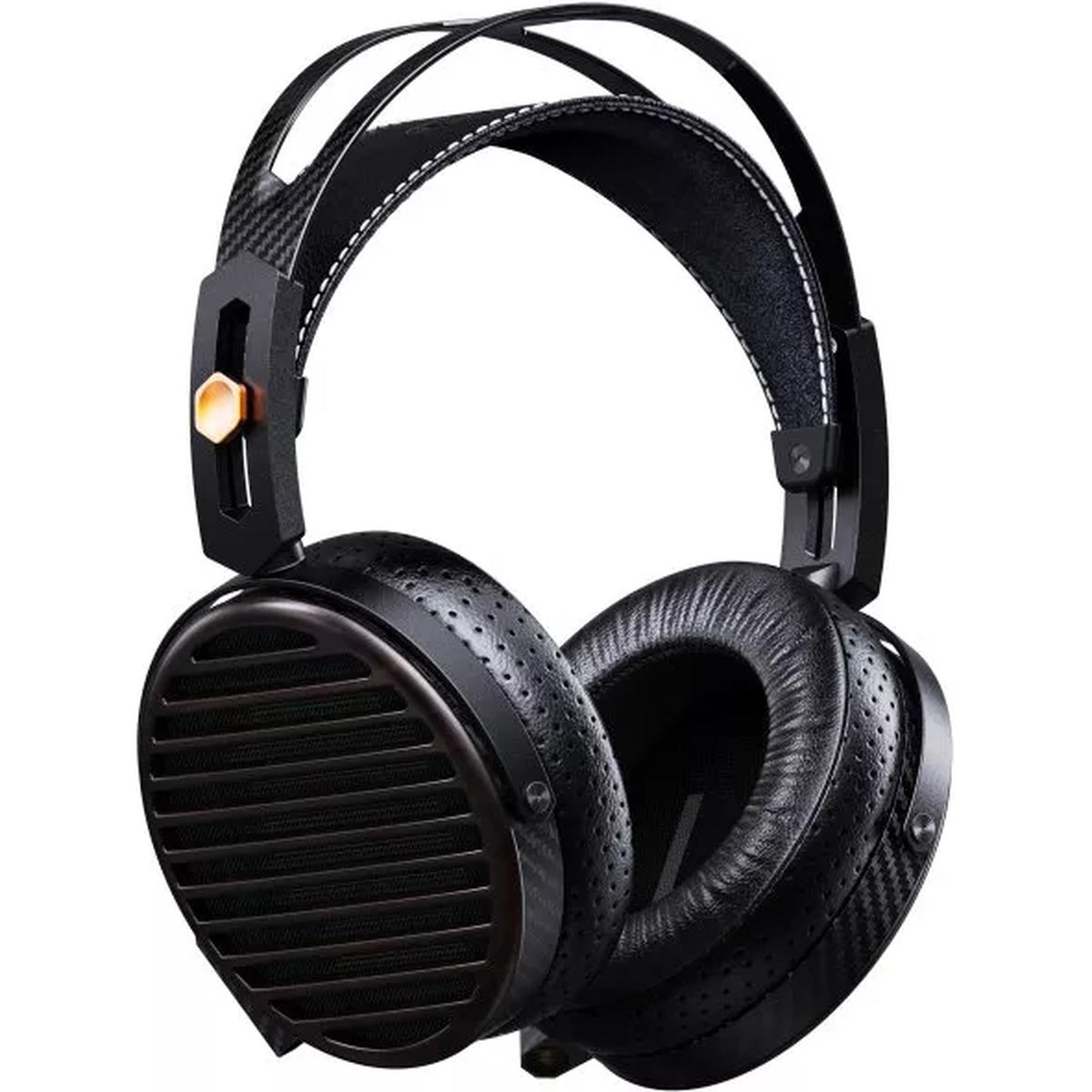 FiiO FT7 wired headphones with sleek black design, over-ear ear cups, and detailed ear cushions for premium sound quality.