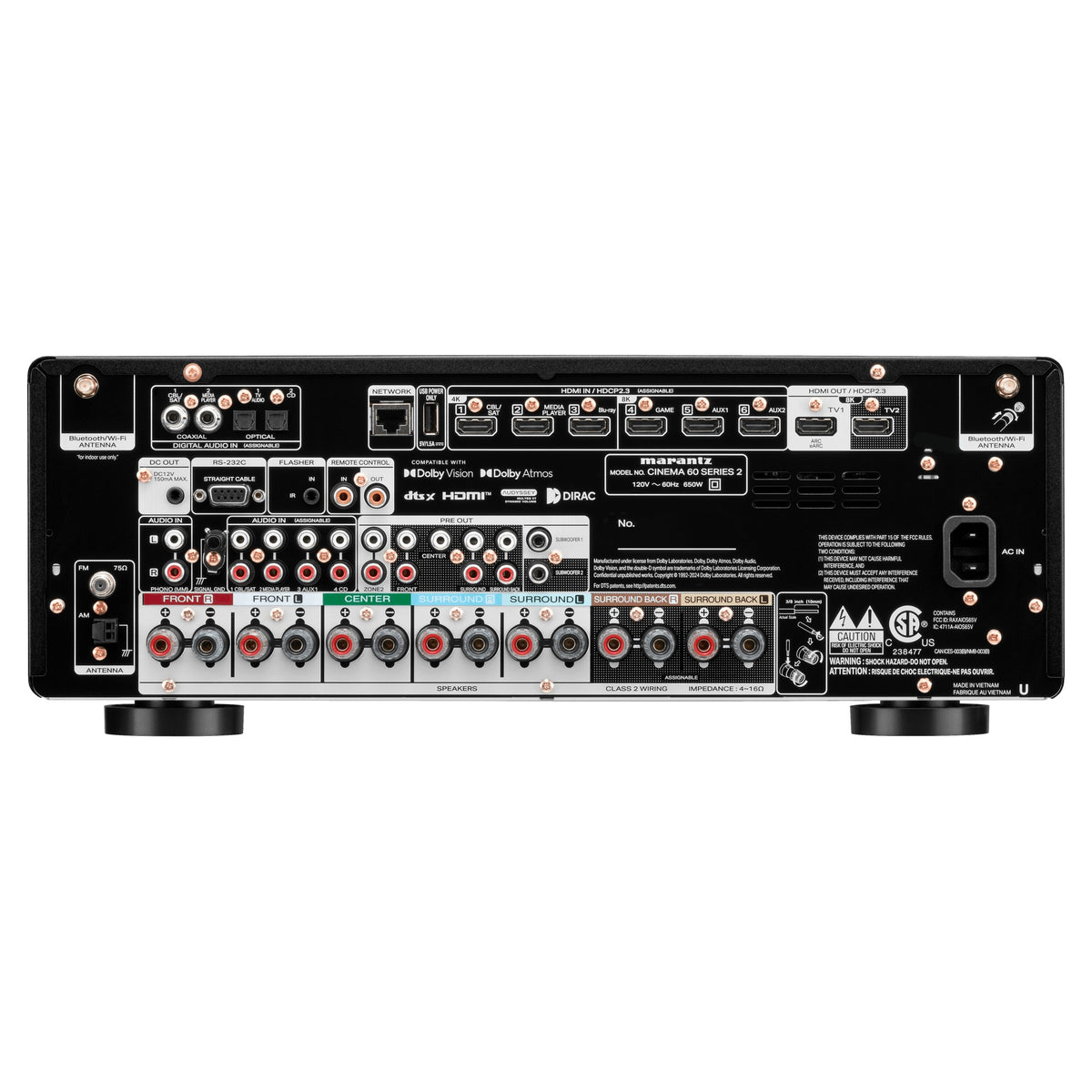 Marantz CINEMA 60 DAB Series 2, Black, rear connections