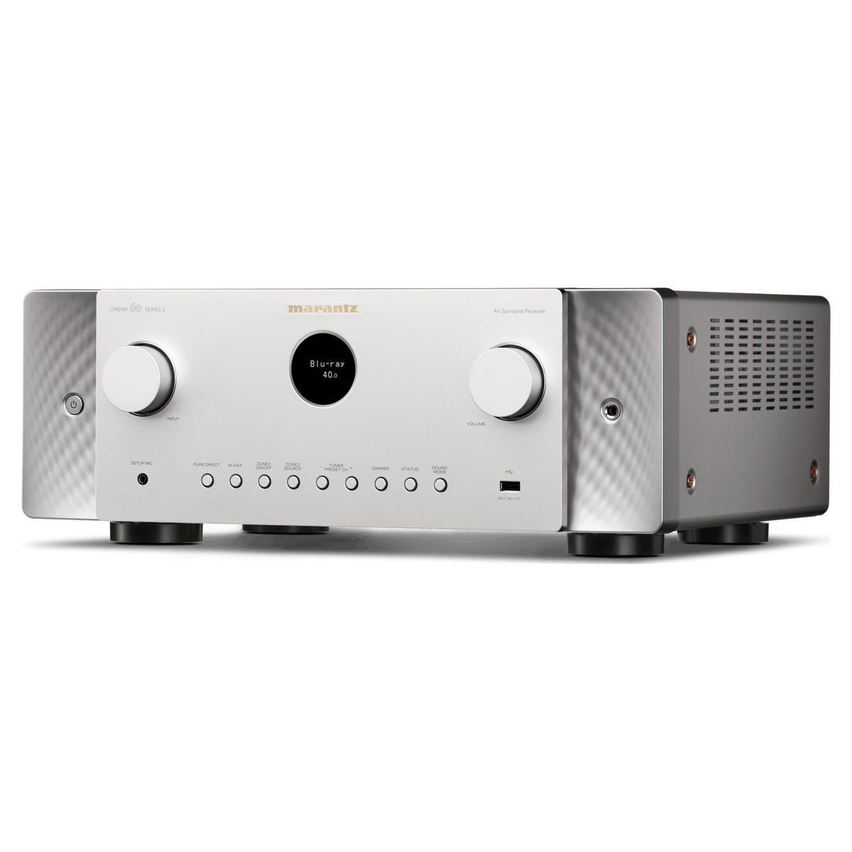 Marantz CINEMA 60 DAB Series 2, Silver Gold, angled view