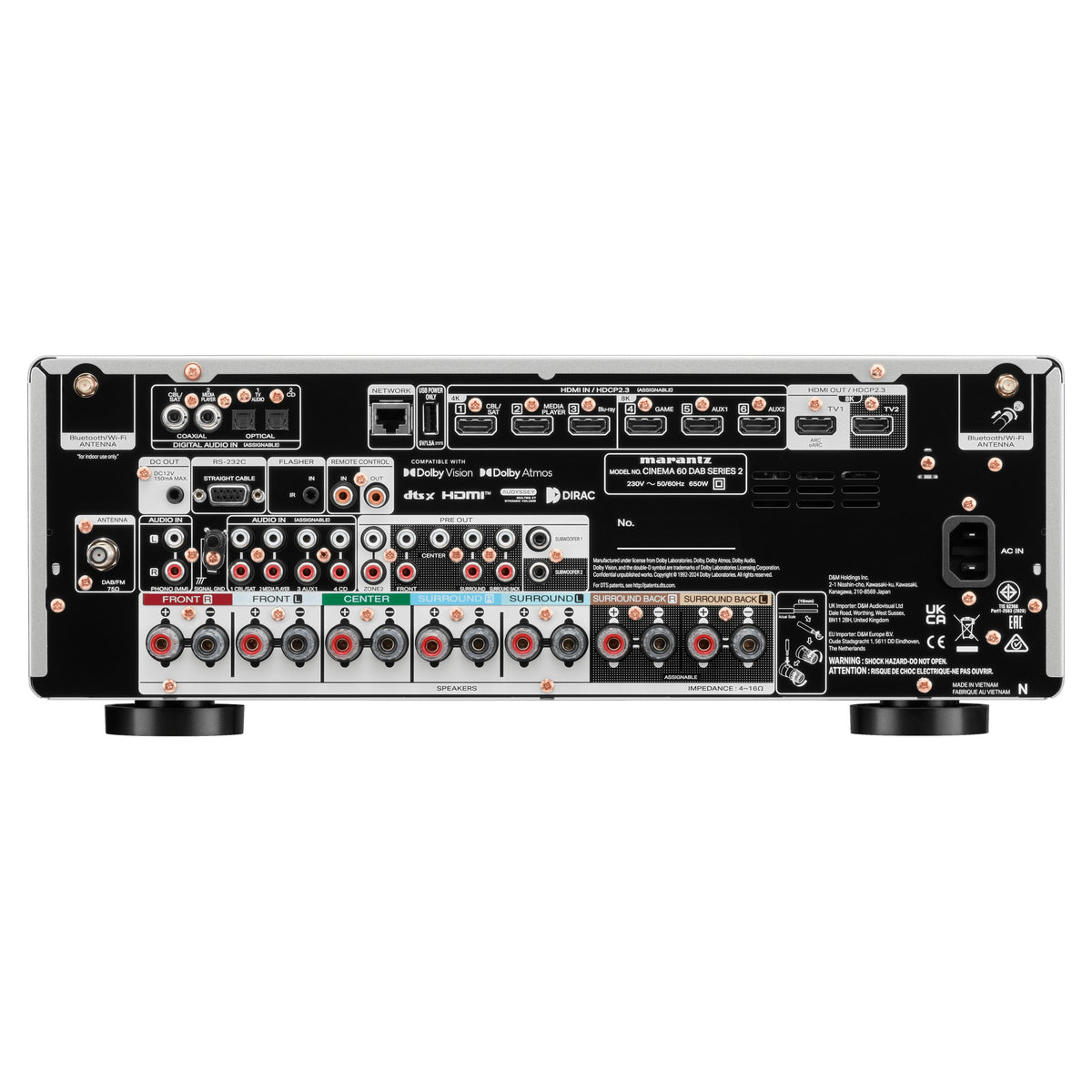 Marantz CINEMA 60 DAB Series 2, Silver Gold, rear connections