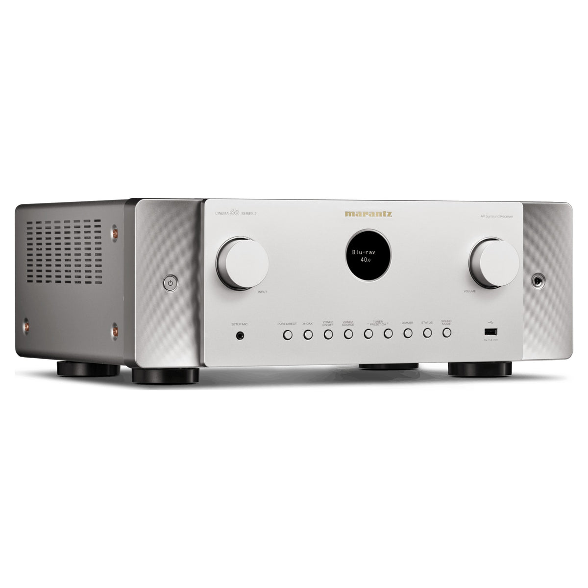 Marantz CINEMA 60 DAB Series 2, Silver Gold, angled view