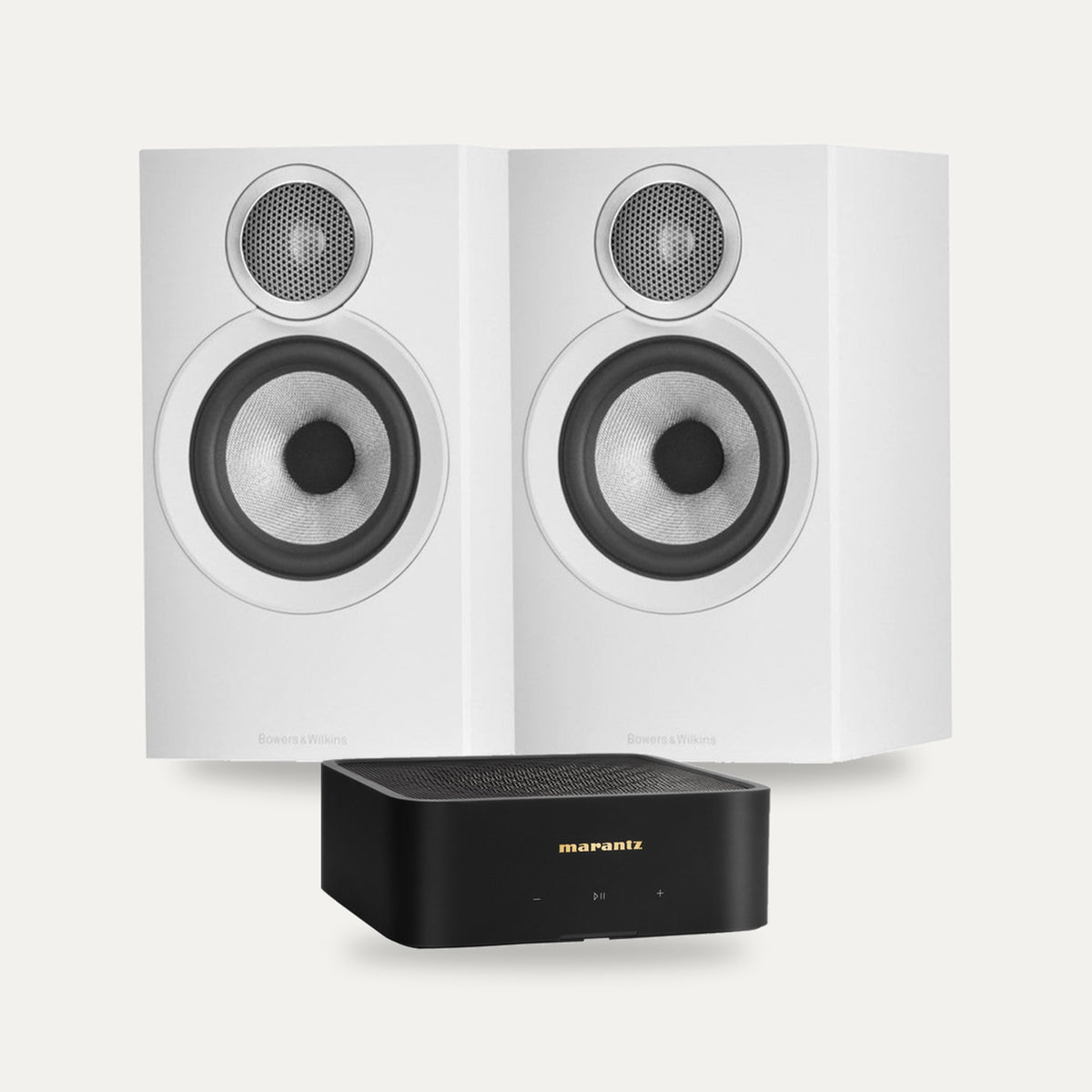 Marantz MODEL M1 + Bowers & Wilkins 607 S3 Streaming System – Speaker Finish White
