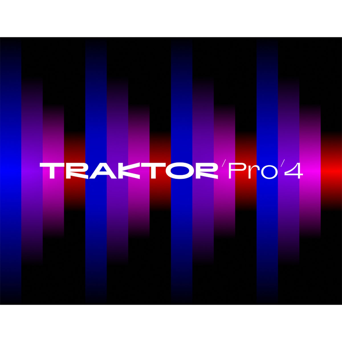 Native Instruments Traktor Pro 4 DJ software interface with waveform displays and control panels for professional mixing.