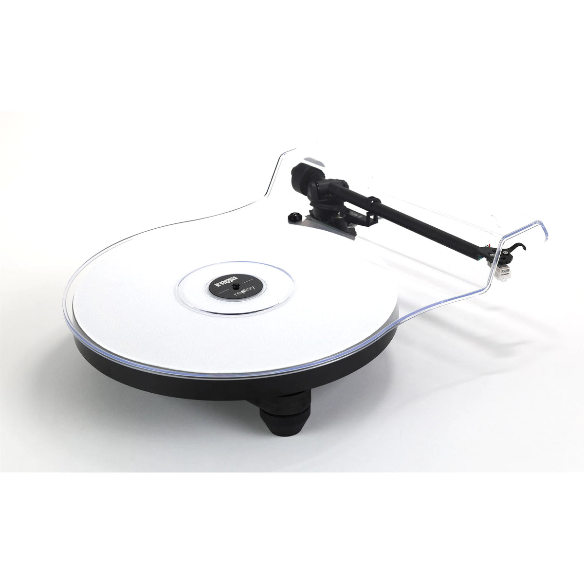 Rega Replay turntable with removable dust cover, front view