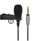 Rode smartLav+ lavalier microphone, clipped to clothing