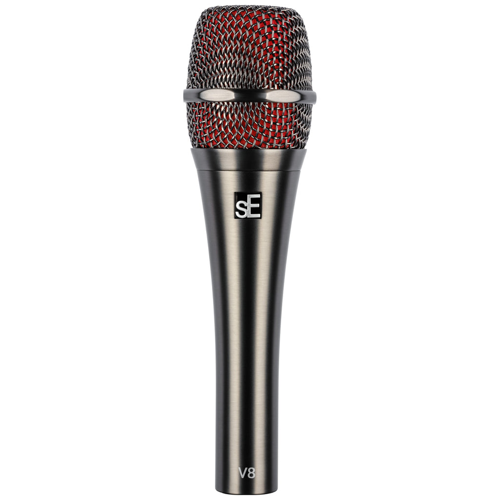 sE Electronics V8 dynamic vocal microphone in Graphite Grey, front view