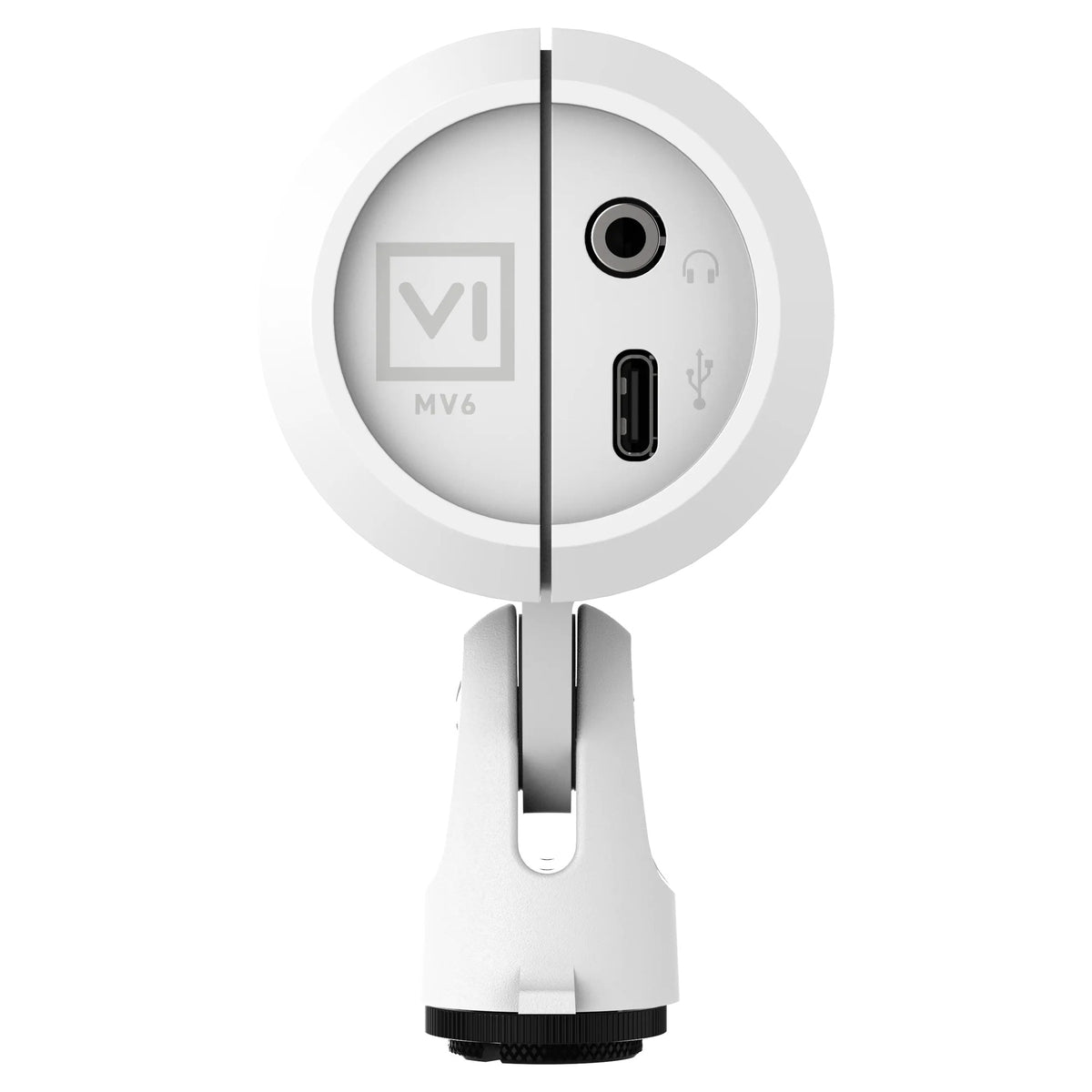 Shure MV6 Gen 2 White, rear panel with USB-C and headphone output