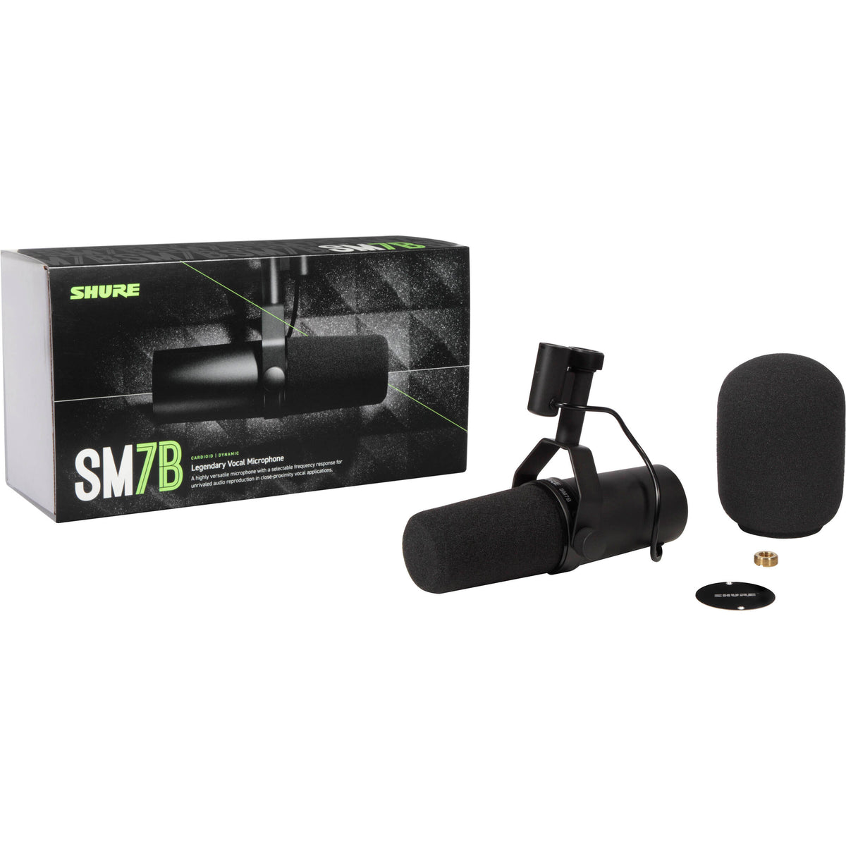 Shure SM7B dynamic microphone, in silver