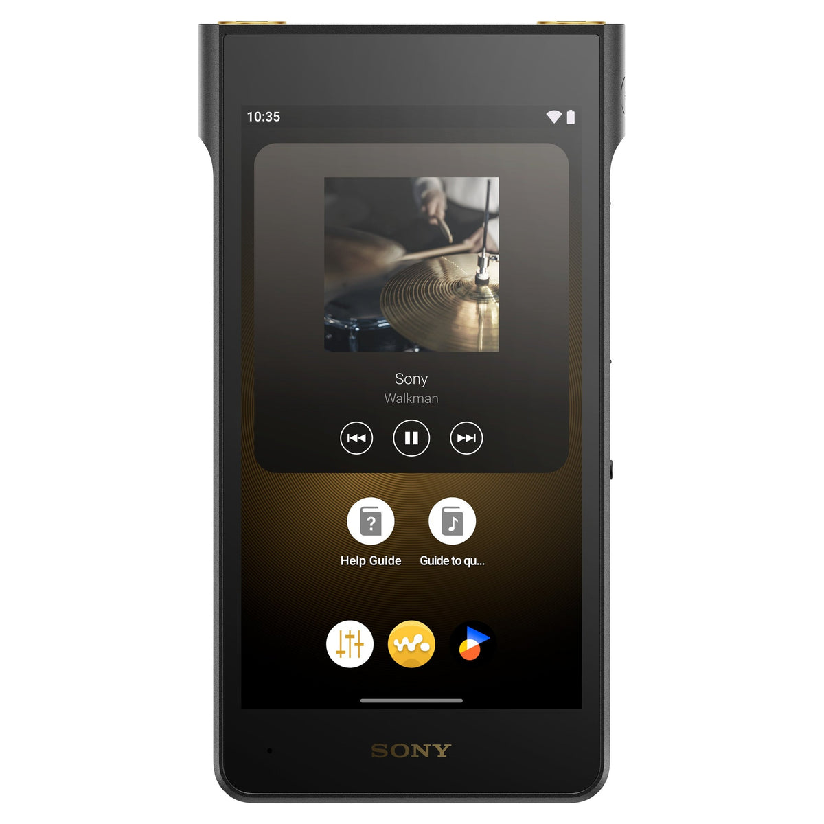 Sony NW-WM1AM3 Walkman, front view with home screen