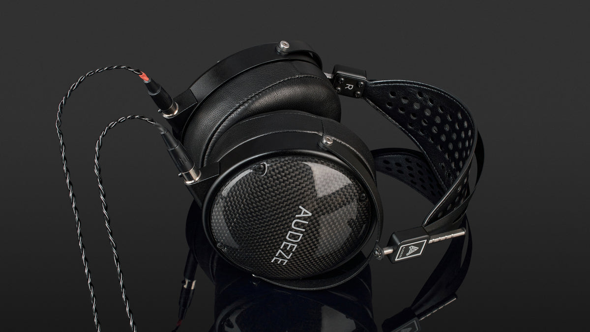 Audeze LCD-XC Creator Package studio headphones with leather-free ear cushions, black and silver design, on a neutral background.